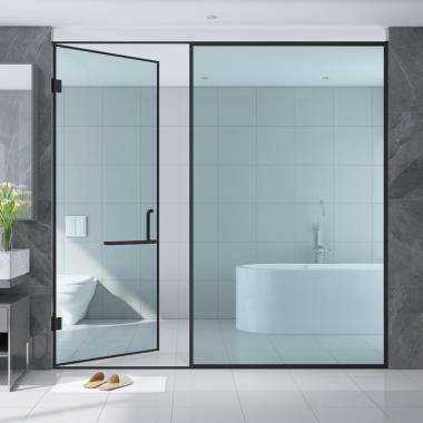 Wall-to-Glass 180° Shower Enclosure