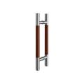 Glass Door Handles in Stainless Steel and Wood Finish Combination