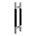 Glass Door Handles in Stainless Steel and Wood Finish Combination