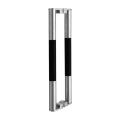 Glass Door Handles in Stainless Steel and Wood Finish Combination