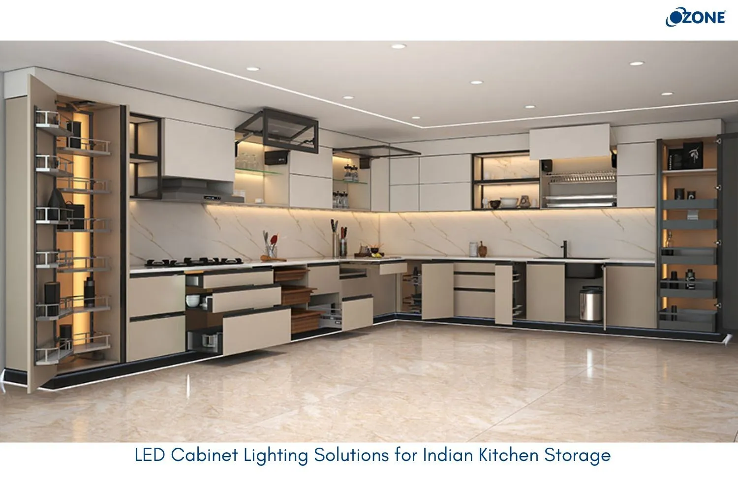 LED Cabinet Lighting Solutions for Indian Kitchen Storage