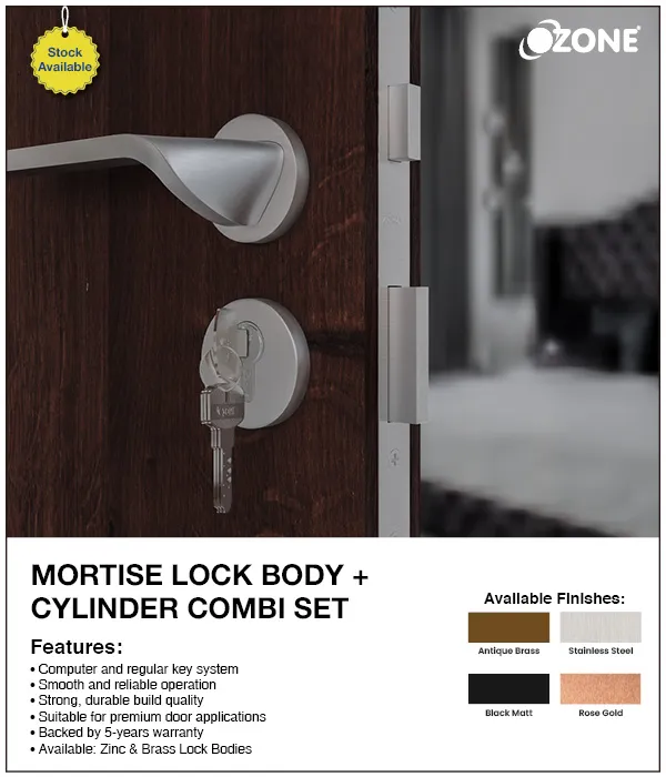Mortise Lock Body + Cylinder Set