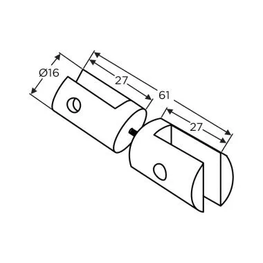 Two Glass Connector with Vertical Glass , PSS , NA | Ozone