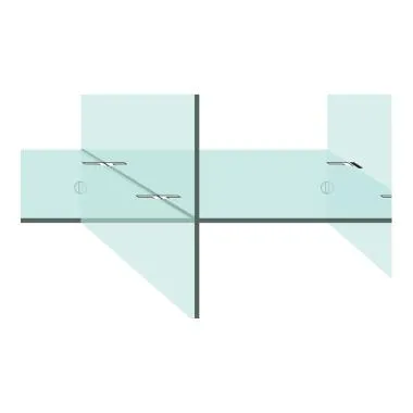 Two Glass Connector with Vertical Glass , SSS , NA | Ozone