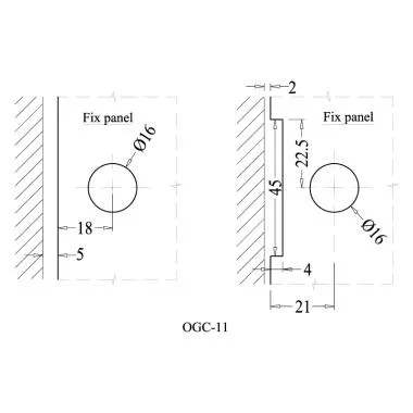 Wall / Floor to Glass Connector , Polish Stainless Steel | Ozone