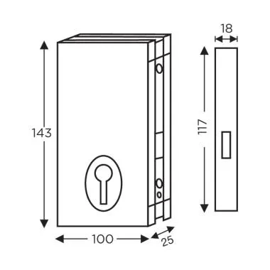 Glass Door Lock With Dead Bolt & Strike Plate | Ozone