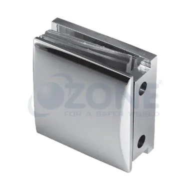 Wall / Floor to Glass Connector , Polish Stainless Steel | Ozone