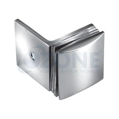 Wall to Glass Connector 90° , Polish Stainless Steel | Ozone