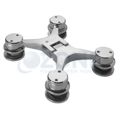 Glass to Glass Hinge 180° (self centering) , Polish Stainless Steel | Ozone