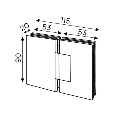 Glass-to-Glass Hinge 180° | Ozone