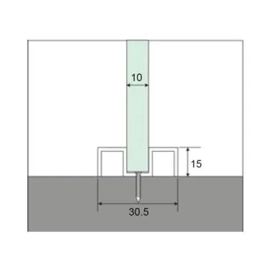 Floor Mounted Glazing Profile for Fixed Glass | Ozone
