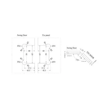 Glass-to-Glass Hinge 135° | Ozone