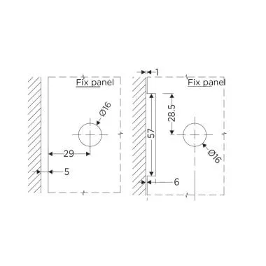 Glass Connector for Wall / Floor Mounting | Ozone