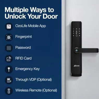 Smart Wi-Fi External Lock and Video Door Phone Combo, 6-Way Access | Ozone