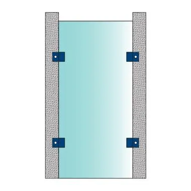 Wall to Glass Connector 180° , Polish Stainless Steel | Ozone