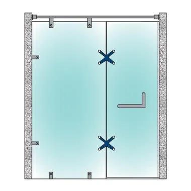 Glass to Glass Hinge 180° (self centering) , Polish Stainless Steel | Ozone